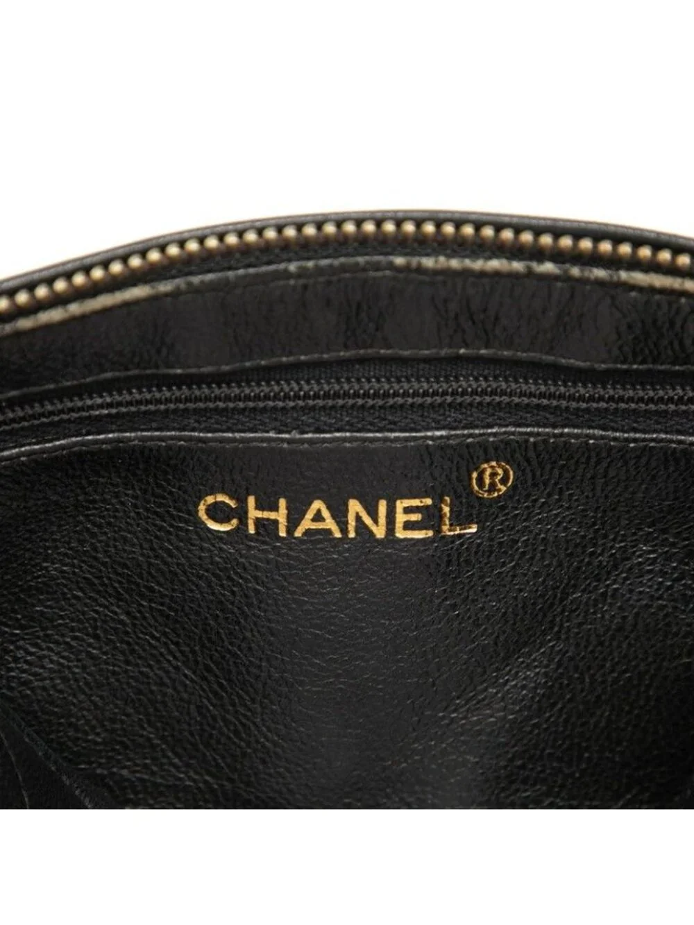 Chanel CC Logo Quilted Tassel Chain Shoulder Bag Black Gold Lambskin